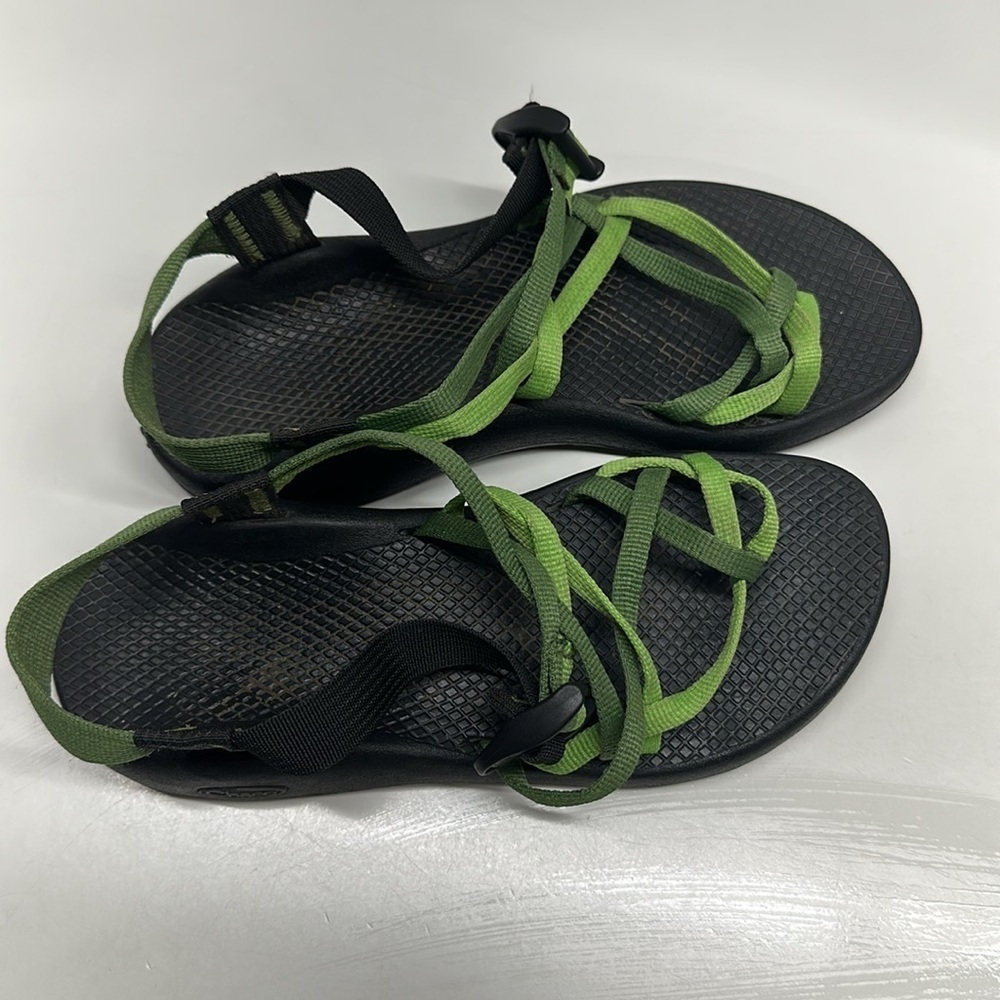 Chaco ZX2 Classic Sandals Shoes Strappy Open Toe Black Green Women's Size 8 - Picture 3 of 8
